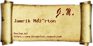 Jamrik Márton névjegykártya