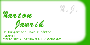 marton jamrik business card